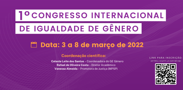 I Congresso Internacional de Igualdade de Gênero acontecerá entre 3 e 8 de março