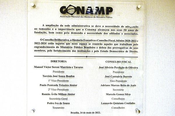 Solenidade de aposição de foto de ex-presidente do CONAMP na sede da entidade.Brasília - DF 24.05.2022 Foto: José Paulo Lacerda